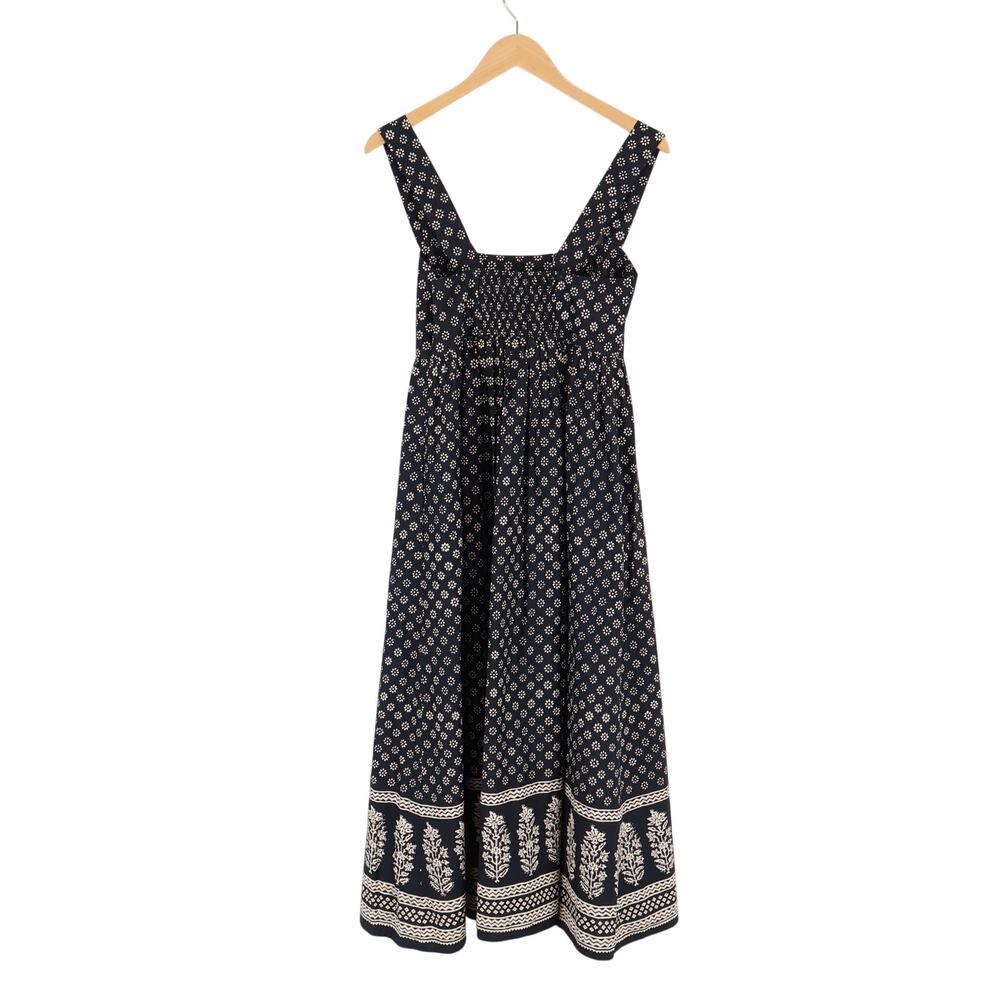 NWT J.Crew Square Neck Cotton Poplin Midi Dress Block Print Faded Black Size 6 - Picture 4 of 10